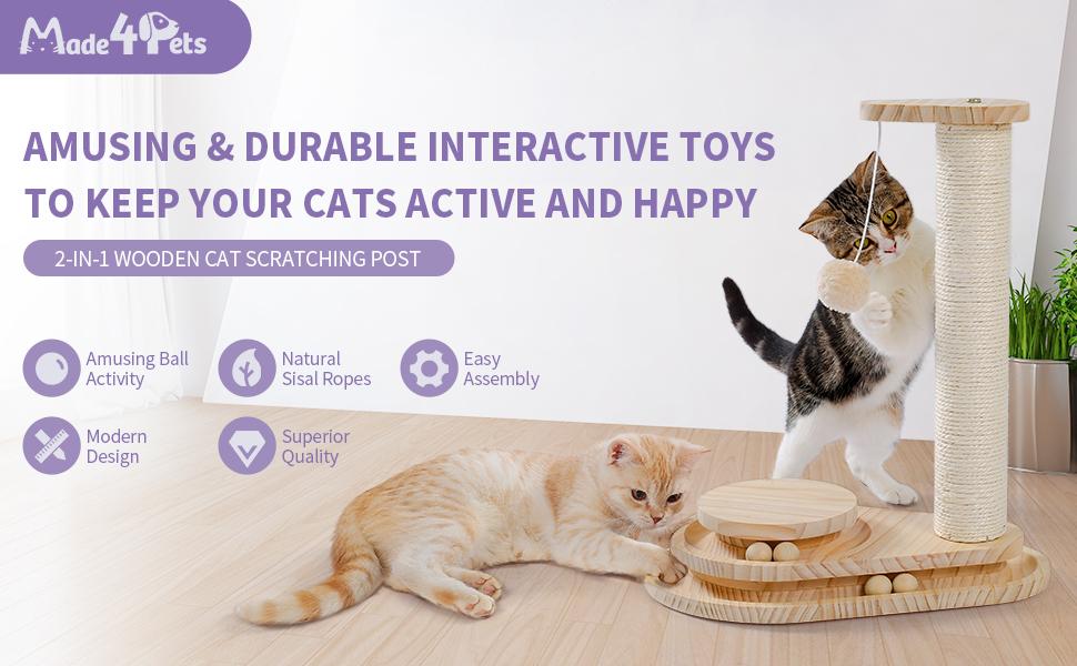 Indoor Cat Soft Scratching Board And Interactive Ball Track Toy Cat Re product image