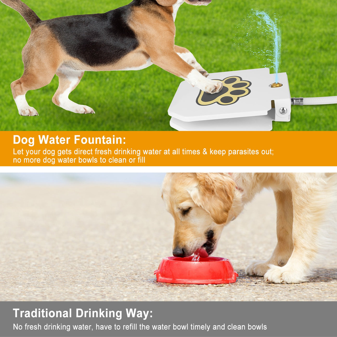 1Pc Dog Water Fountain Outdoor Dog Pet Water Dispenser Step-On product image
