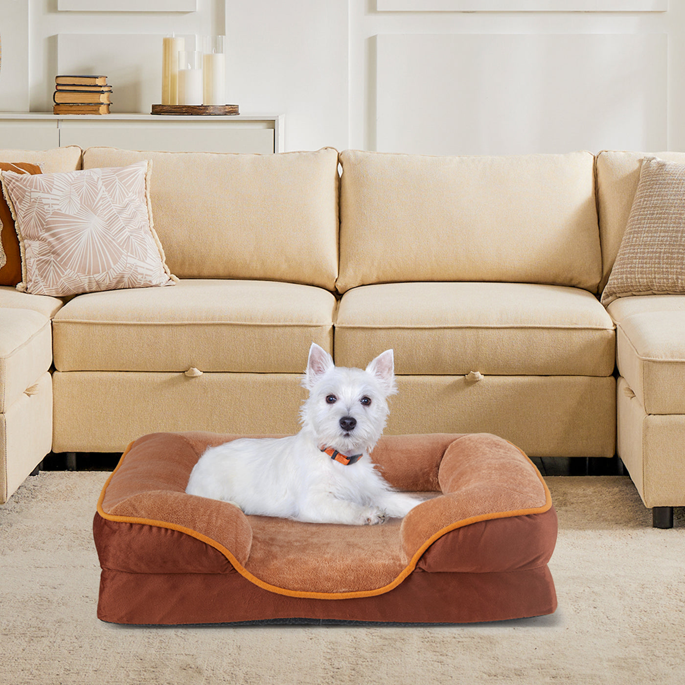 Memory Foam Pet Bed For Small Dogs & Cats With Washable Removable Cove product image