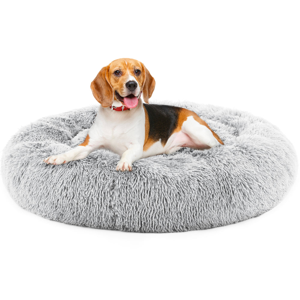 24 Inch Anti-Slip Round Fluffy Plush Faux Fur Cat Bed Fits Up To 25 Lb product image