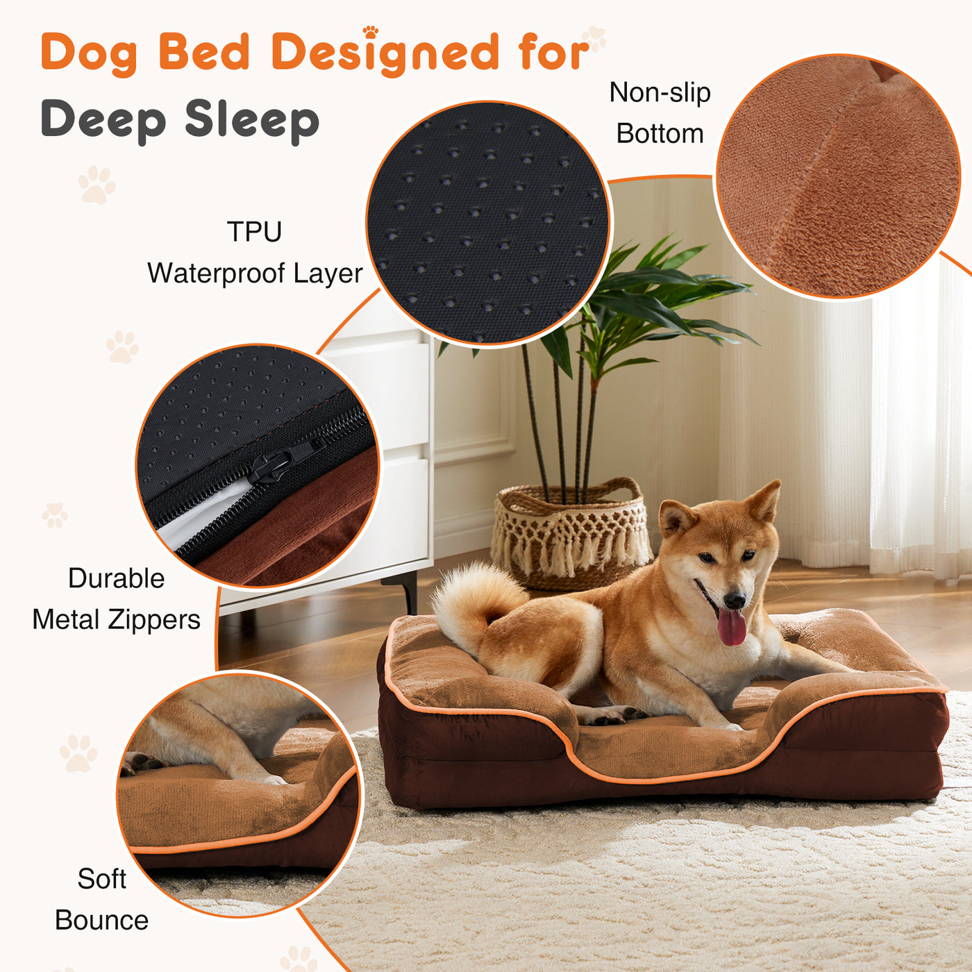Memory Foam Pet Bed For Small Dogs & Cats With Washable Removable Cove product image