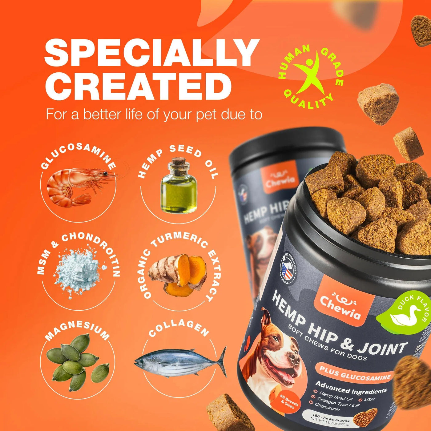 Pet Glucosamine For Dogs Hemp Hip And Joint Supplement For Dogs Glucosamin product image