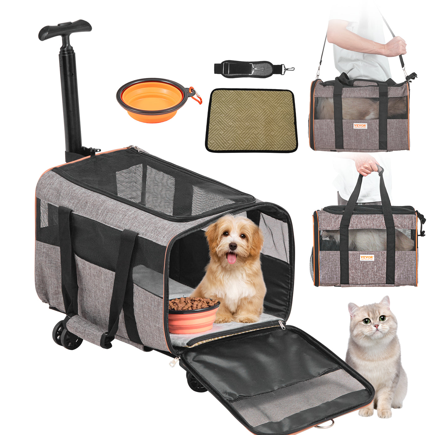 Rolling Cat and Small Dog Carrier