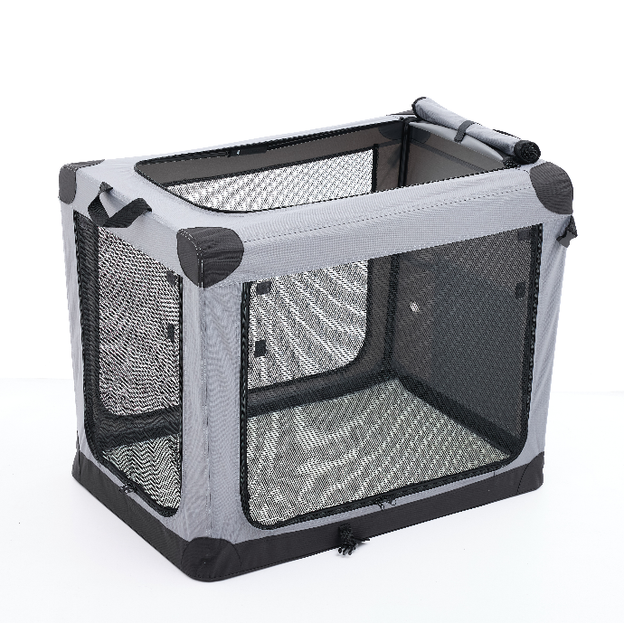 Foldable Three-Door Travel Dog Crate