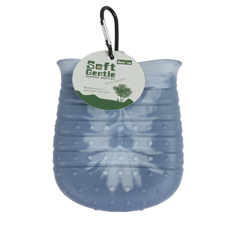 Large navy dog paw cleaning cup