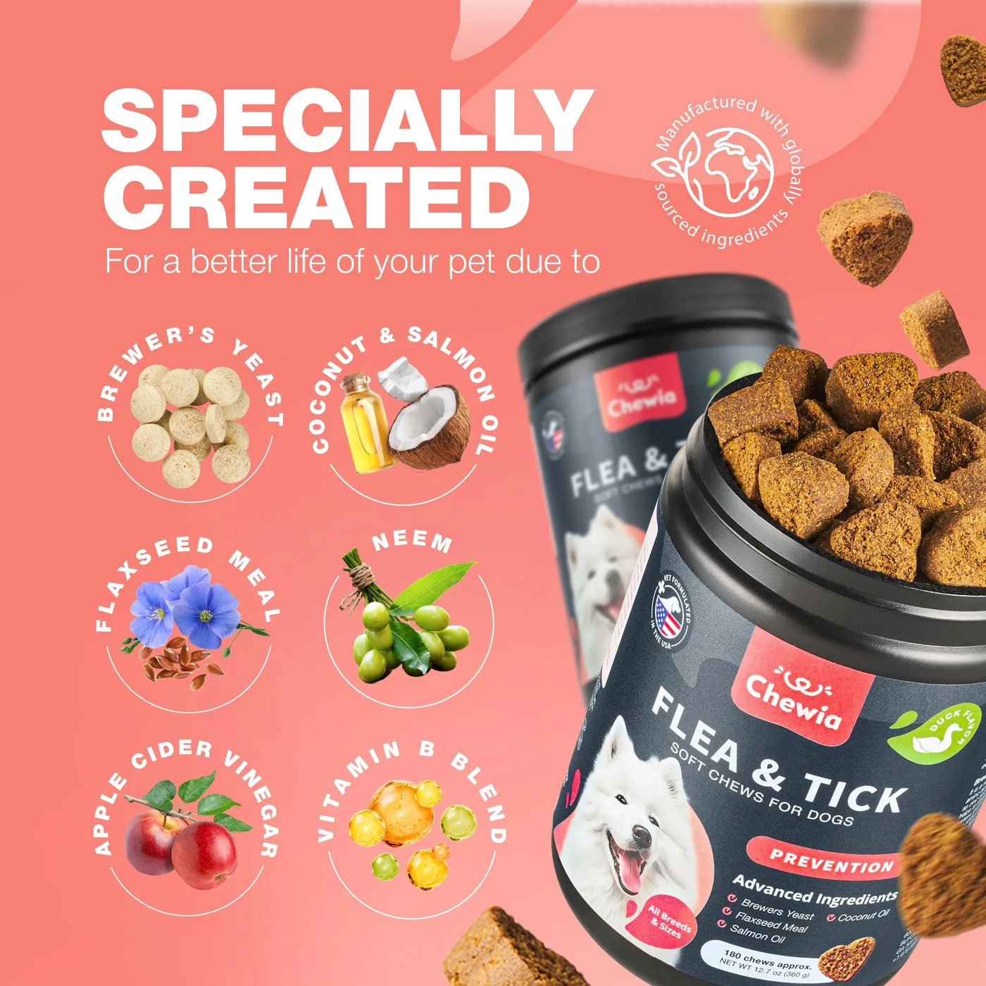 Dog Flea And Tick Treatment Chews Fleatick Prevention For Dogs Chewabl product image