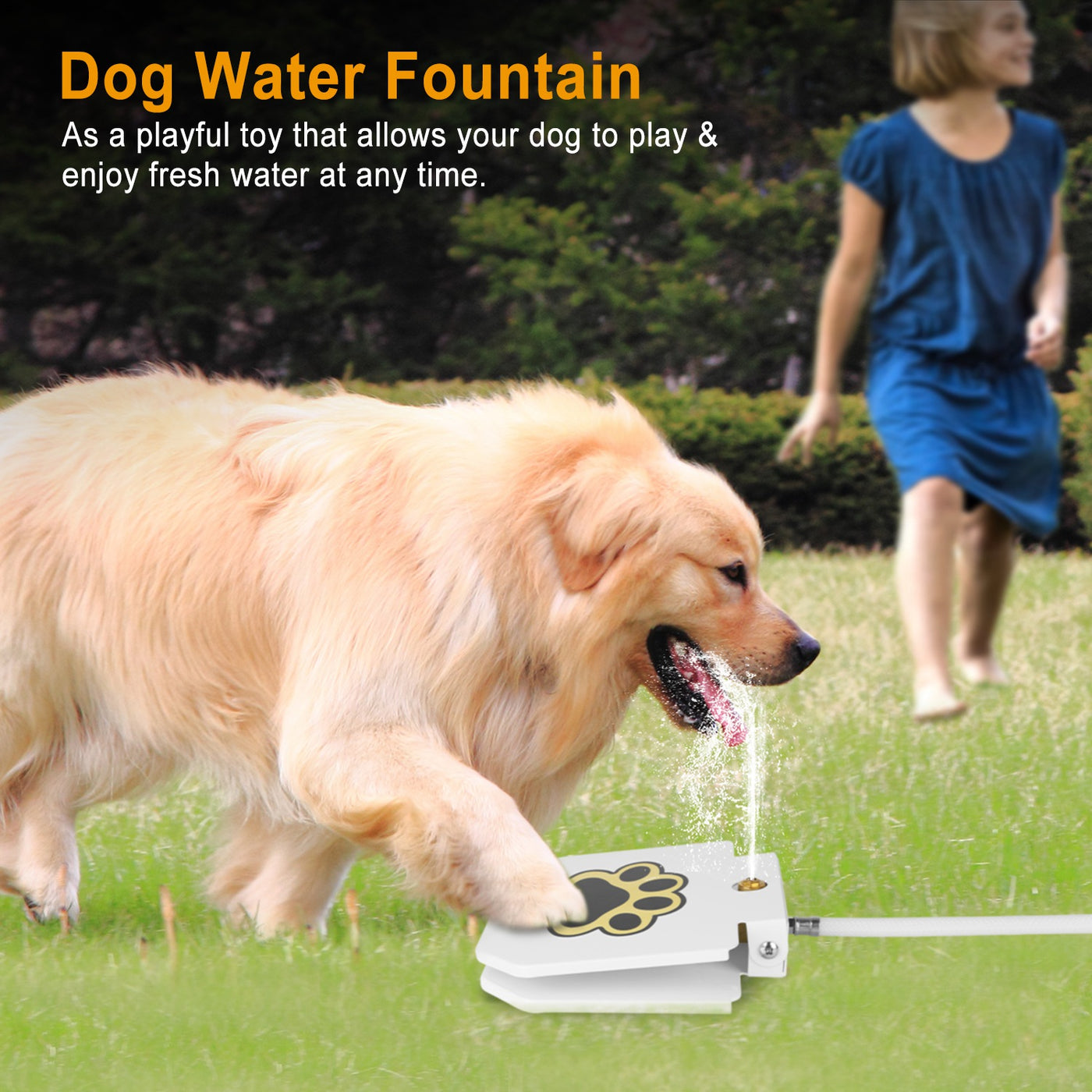 1Pc Dog Water Fountain Outdoor Dog Pet Water Dispenser Step-On product image