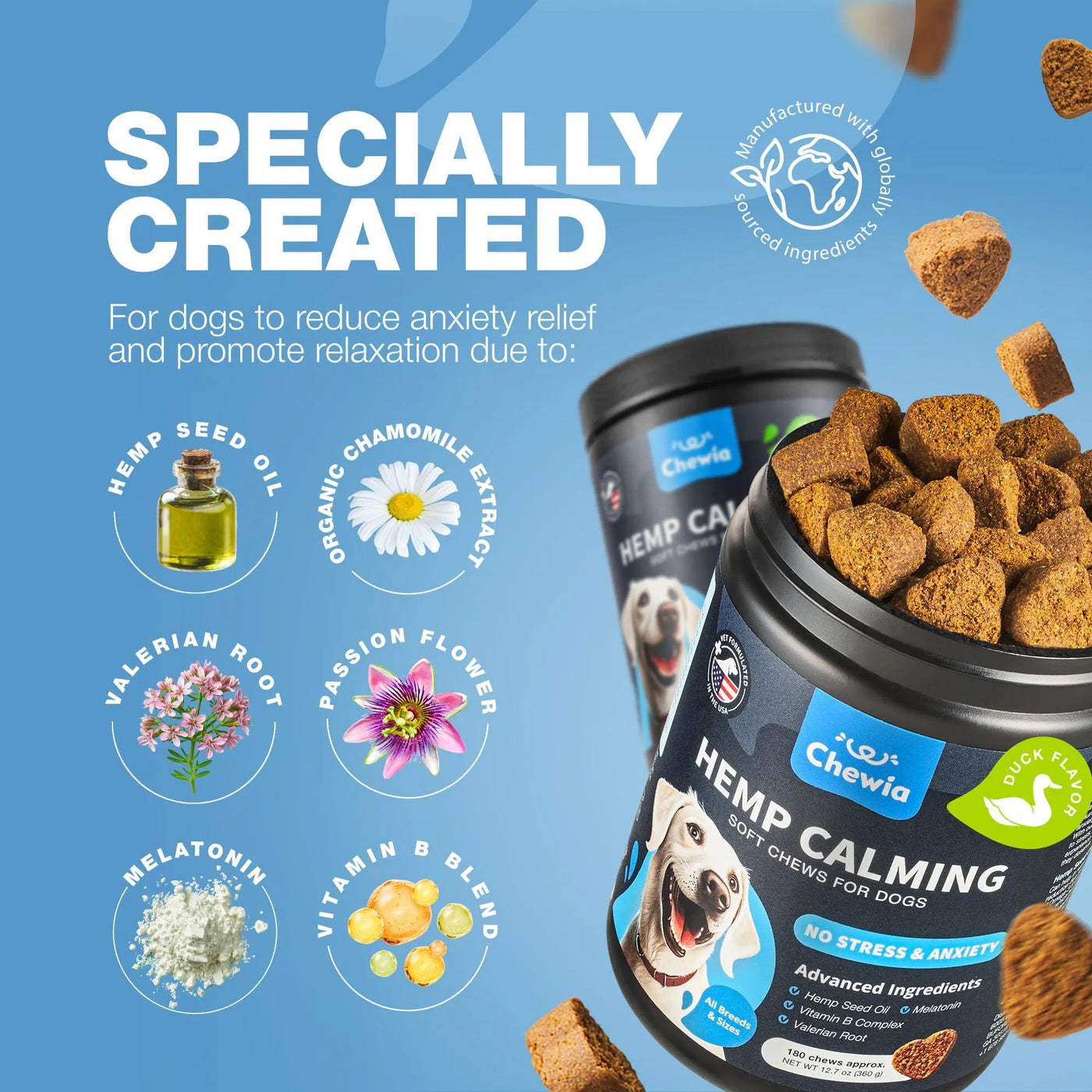 Hemp Calming Chews For Dogs Anxiety Dog Calming Treats With Melatonin product image
