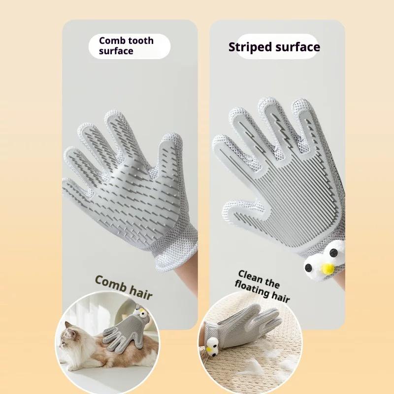 Two-in-One Pet Grooming Gloves