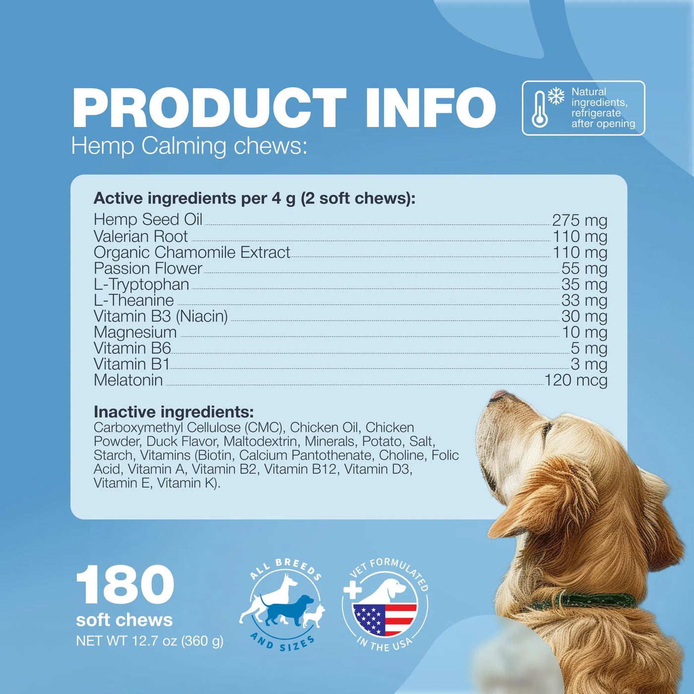 Hemp Calming Chews For Dogs Anxiety Dog Calming Treats With Melatonin product image