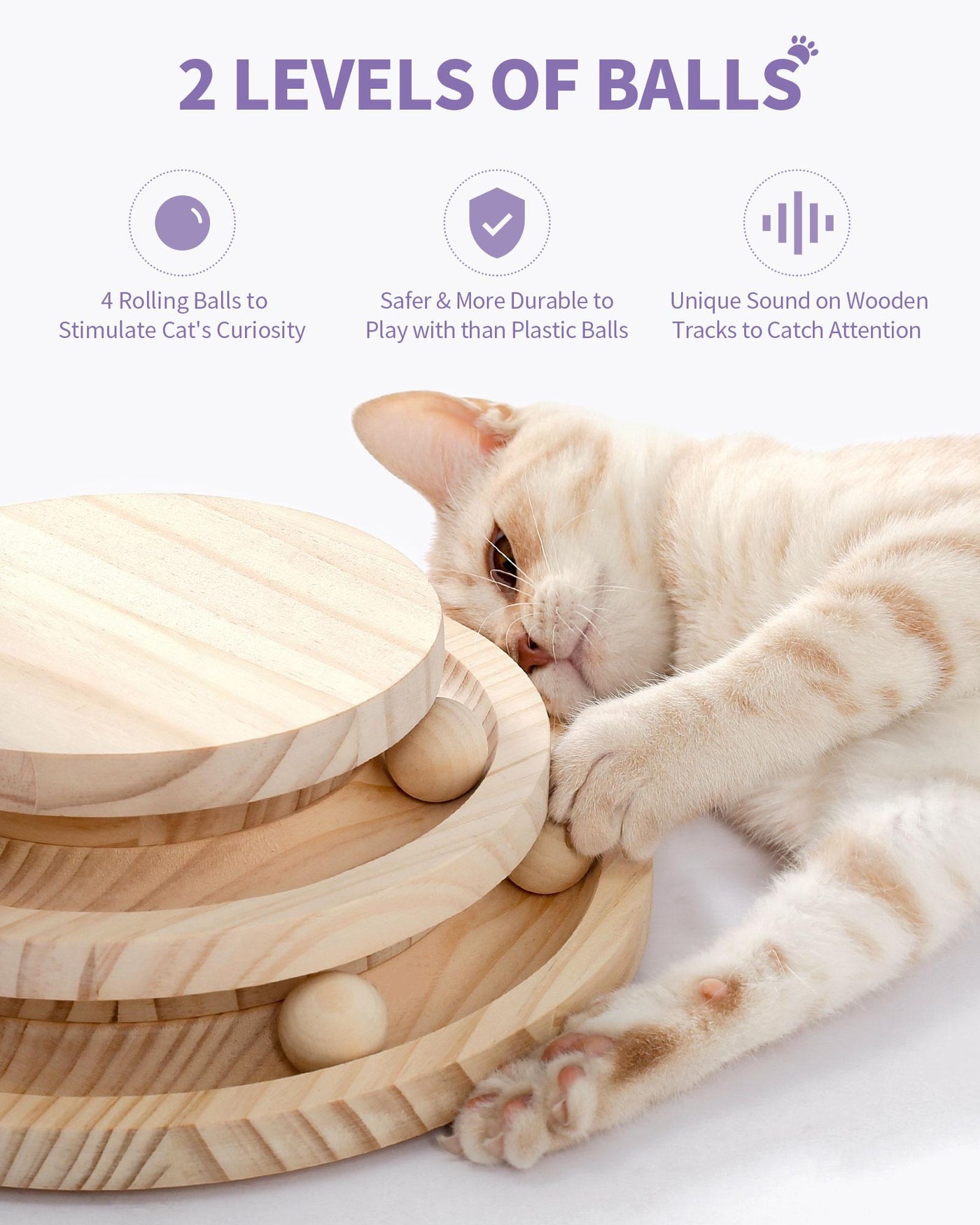 Indoor Cat Soft Scratching Board And Interactive Ball Track Toy Cat Re product image