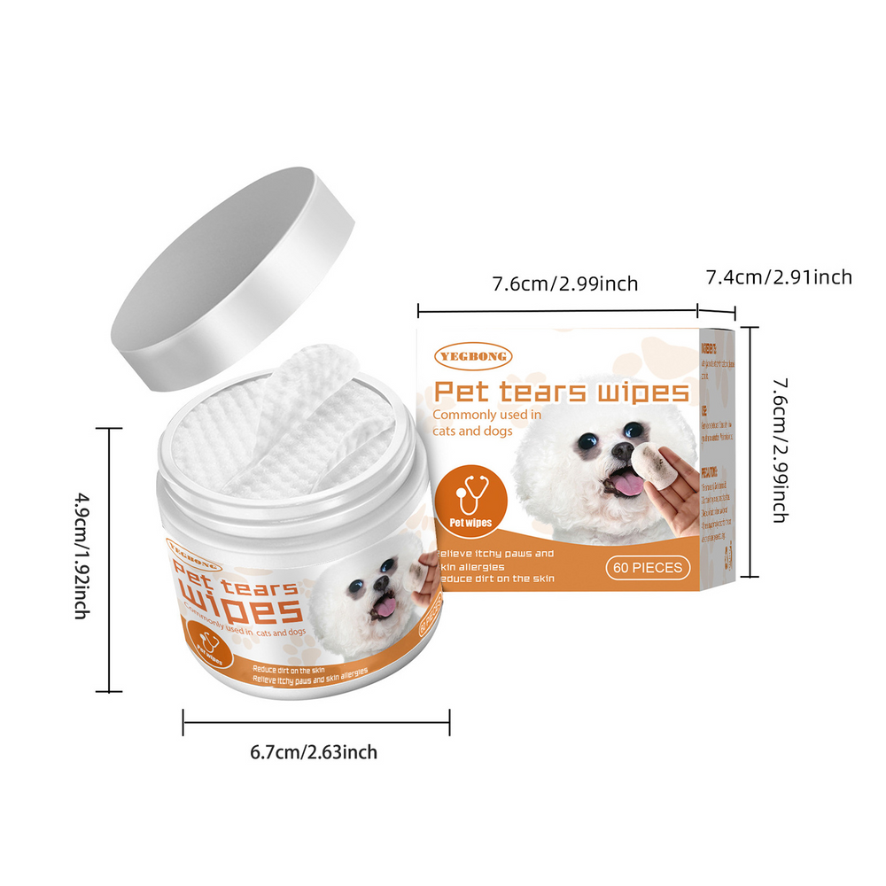 Yegbong Pet Wipes Clean Dogs And Cats Tear Stains Eye Cleaning Wipe Ey product image