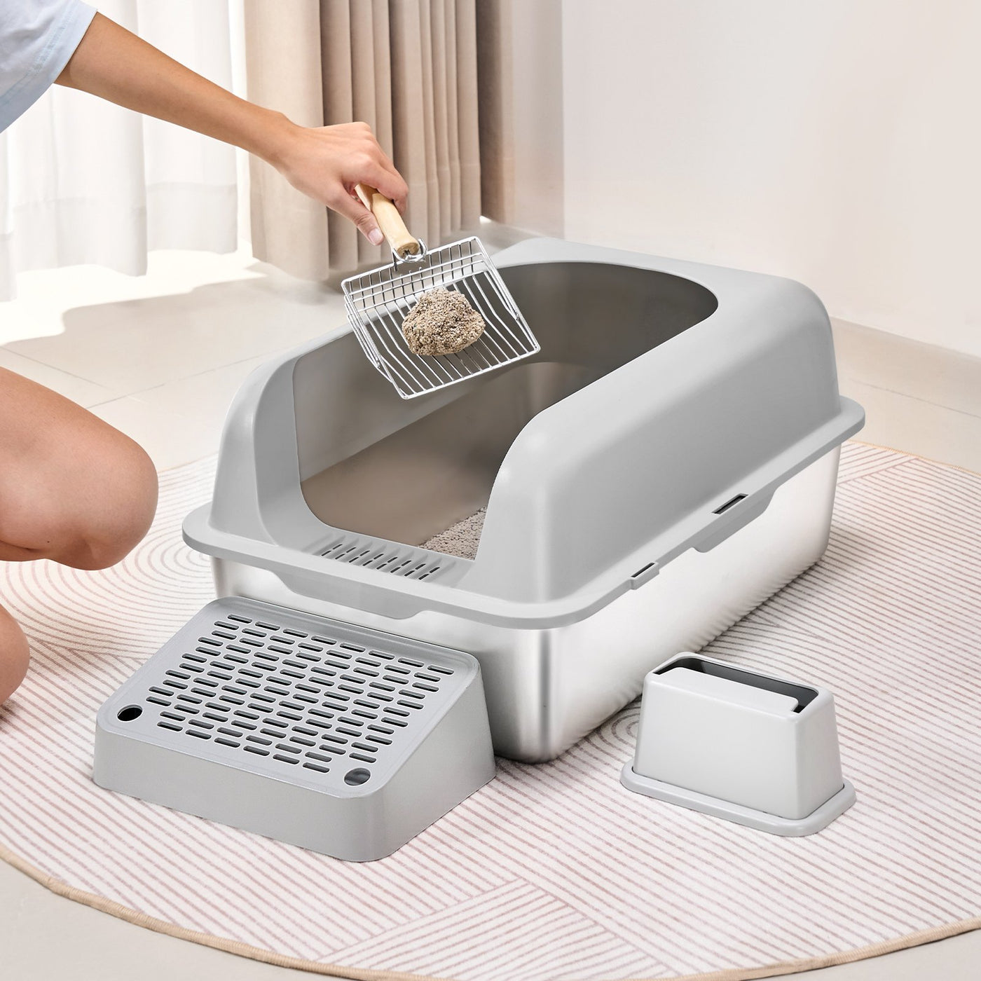 Vevor 6 In Deep Cat Litter Box Odor-Free Litter Box With Filtering Foo product image