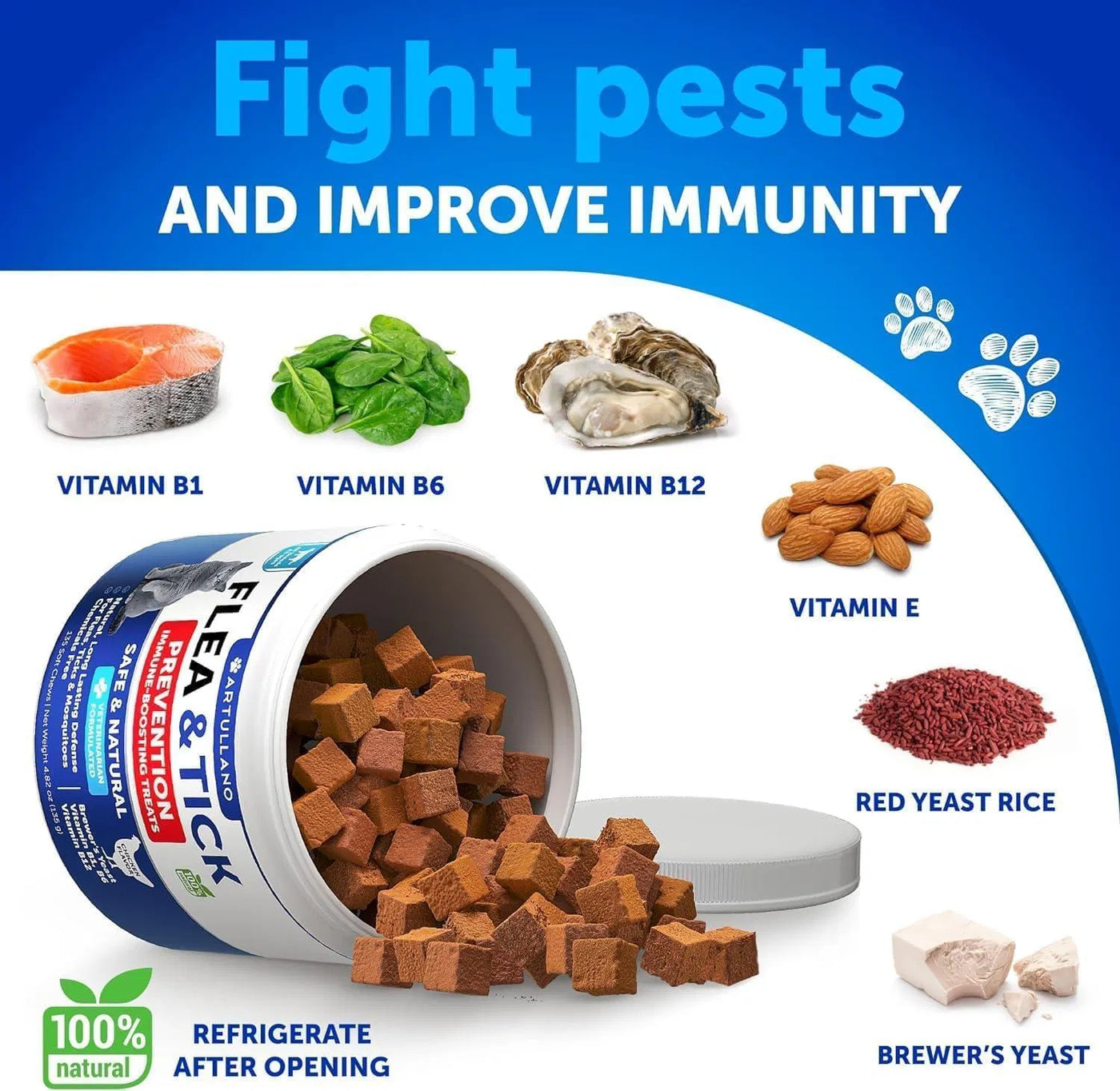 Pet Flea Treatment For Cats Natural Flea And Tick Prevention Supplement Fo product image