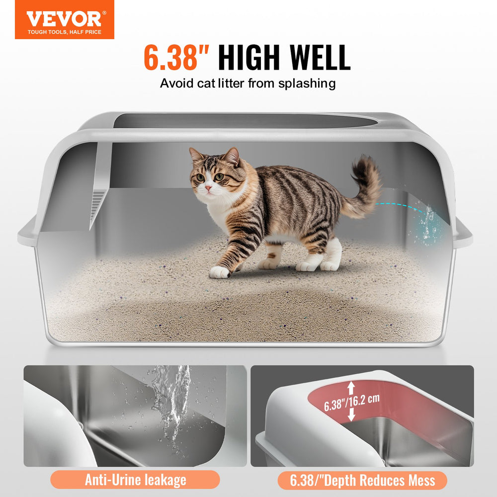 Vevor 6 In Deep Cat Litter Box Odor-Free Litter Box With Filtering Foo product image