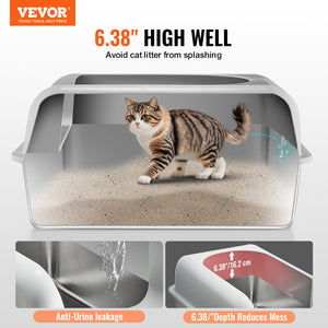 Vevor 6 In Deep Cat Litter Box Odor-Free Litter Box With Filtering Foo product image