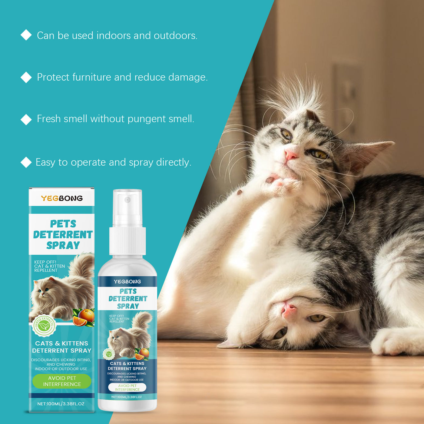 Yegbong Cat Anti-Scratch Spray Indoor Restricted Area Set Up To Expel product image