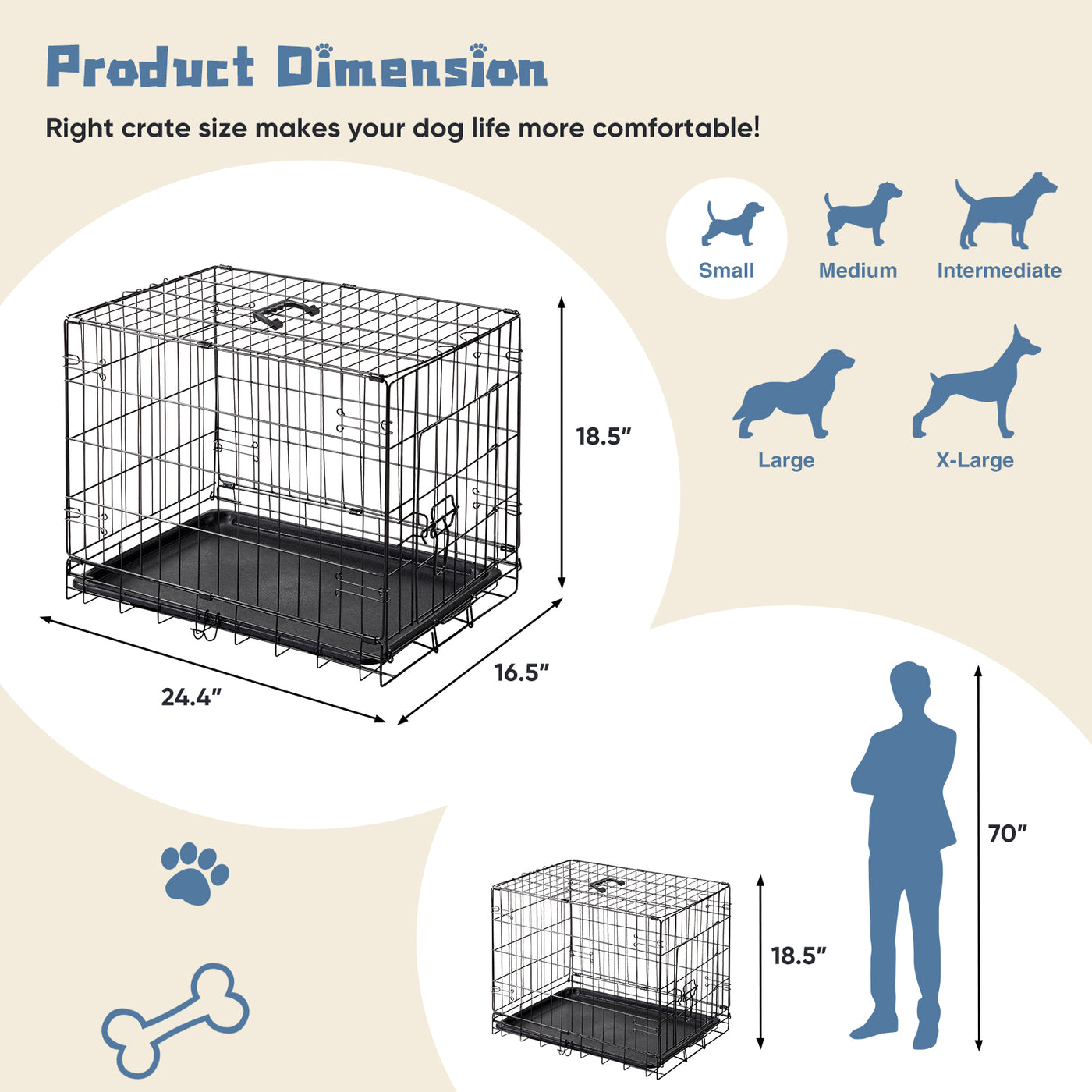 24-30 Inch Single Door Dog Cage product image