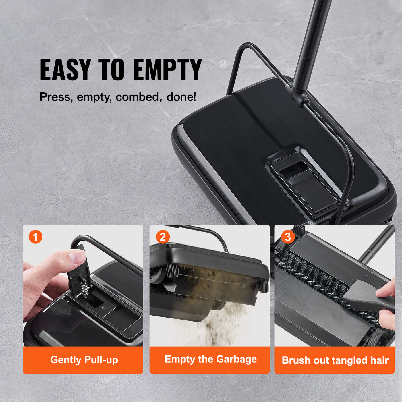 Pet Vevor Carpet Sweeper 7 87 In Sweeping Paths Floor Sweeper Manual Non E product image