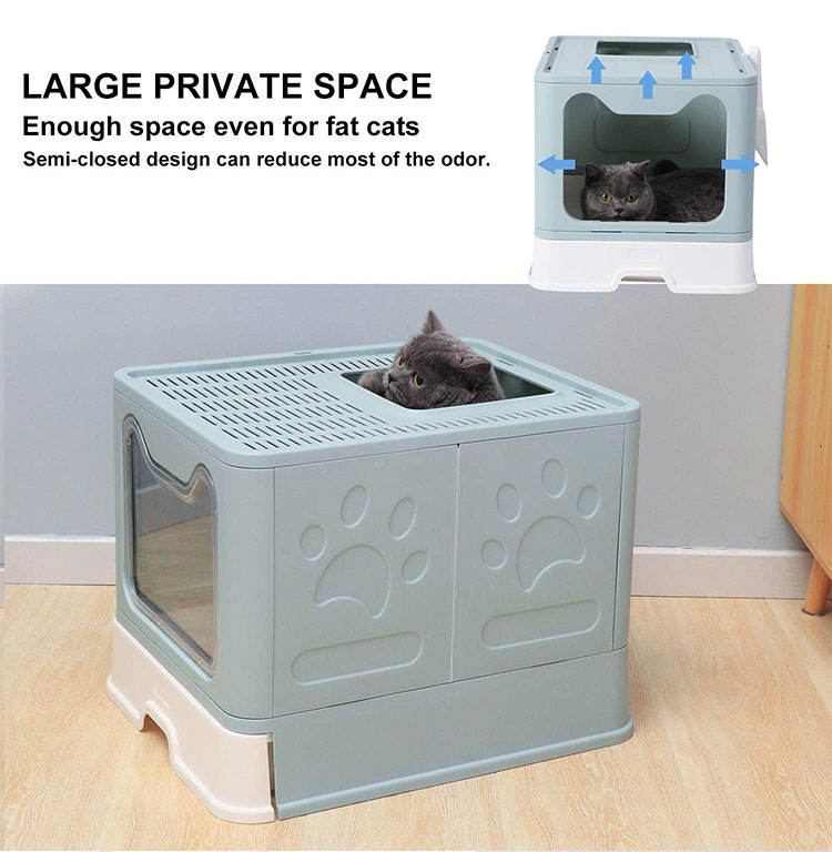Cat Litter Box Front Entry Enclosed Extra Large Litter Box Wit product image