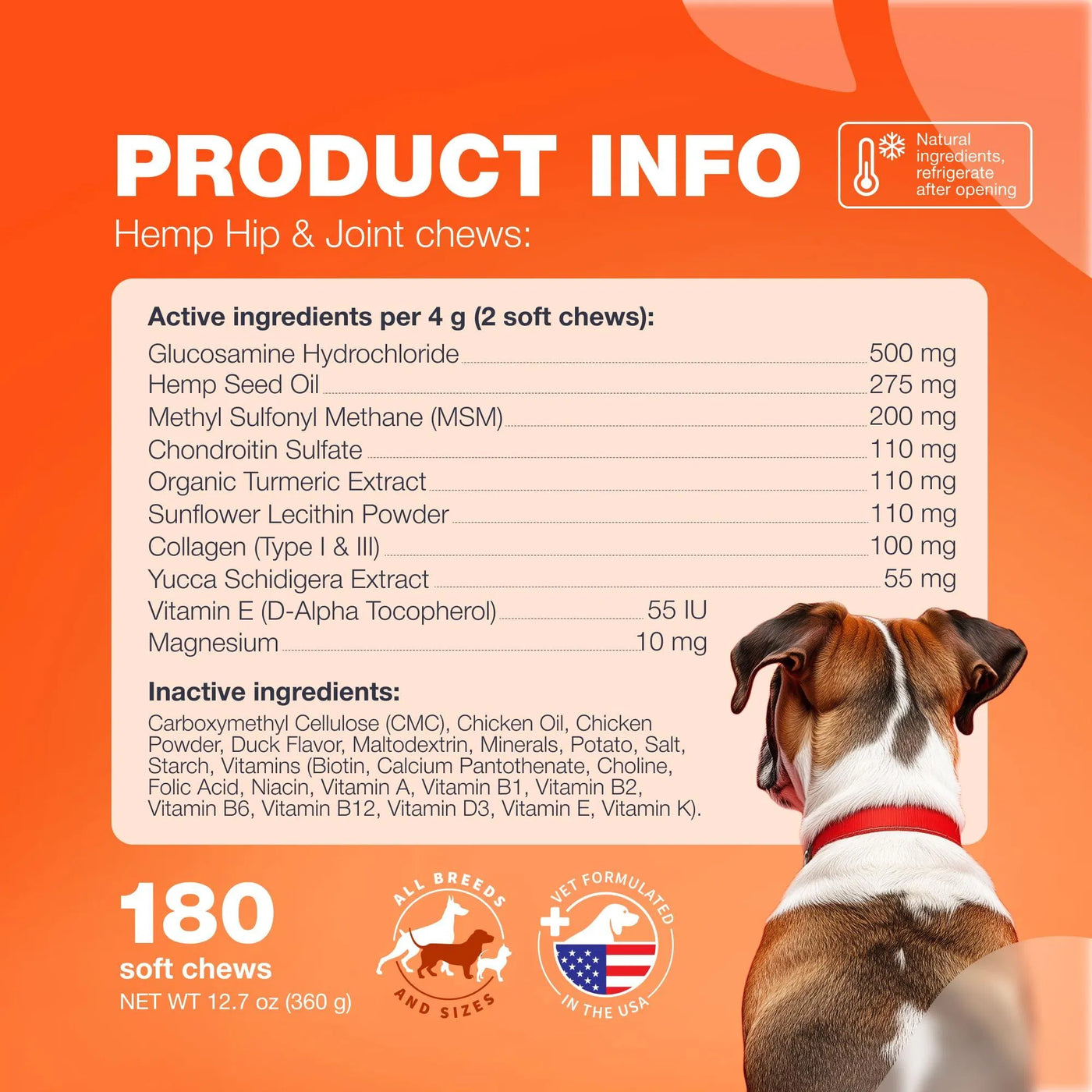 Pet Glucosamine For Dogs Hemp Hip And Joint Supplement For Dogs Glucosamin product image