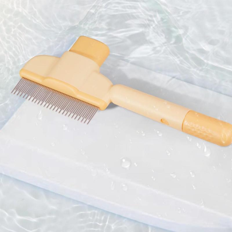 Orange easy-release grooming comb for cats