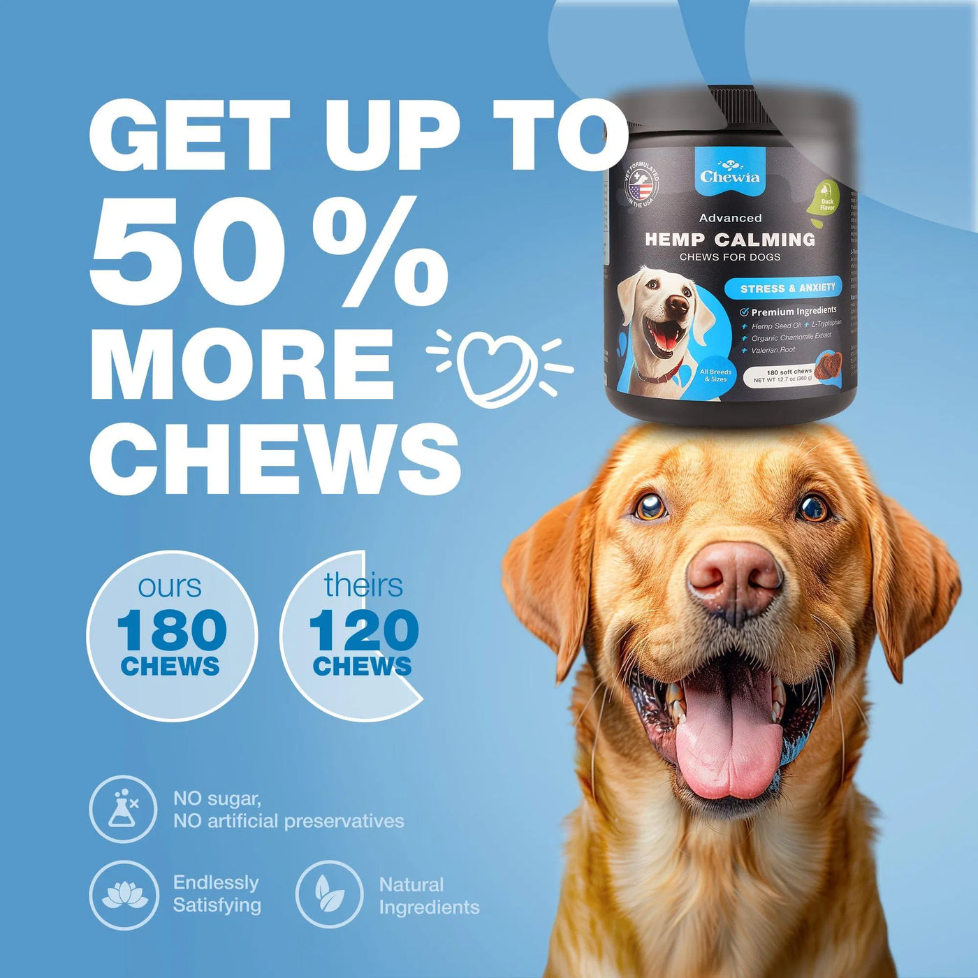 Hemp Calming Chews For Dogs Anxiety Dog Calming Treats With Melatonin product image