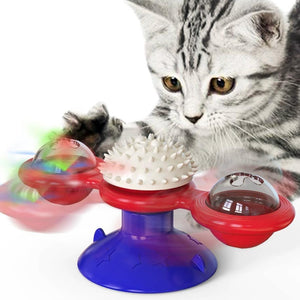 Interactive Windmill Cat Toy With LED Ball